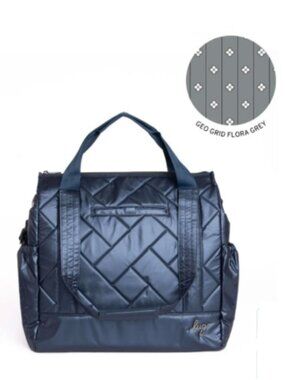 Lug Kerstin Lindquist Baby Yacht Carry-All Zip-Top Tote Metallic Indigo Blue